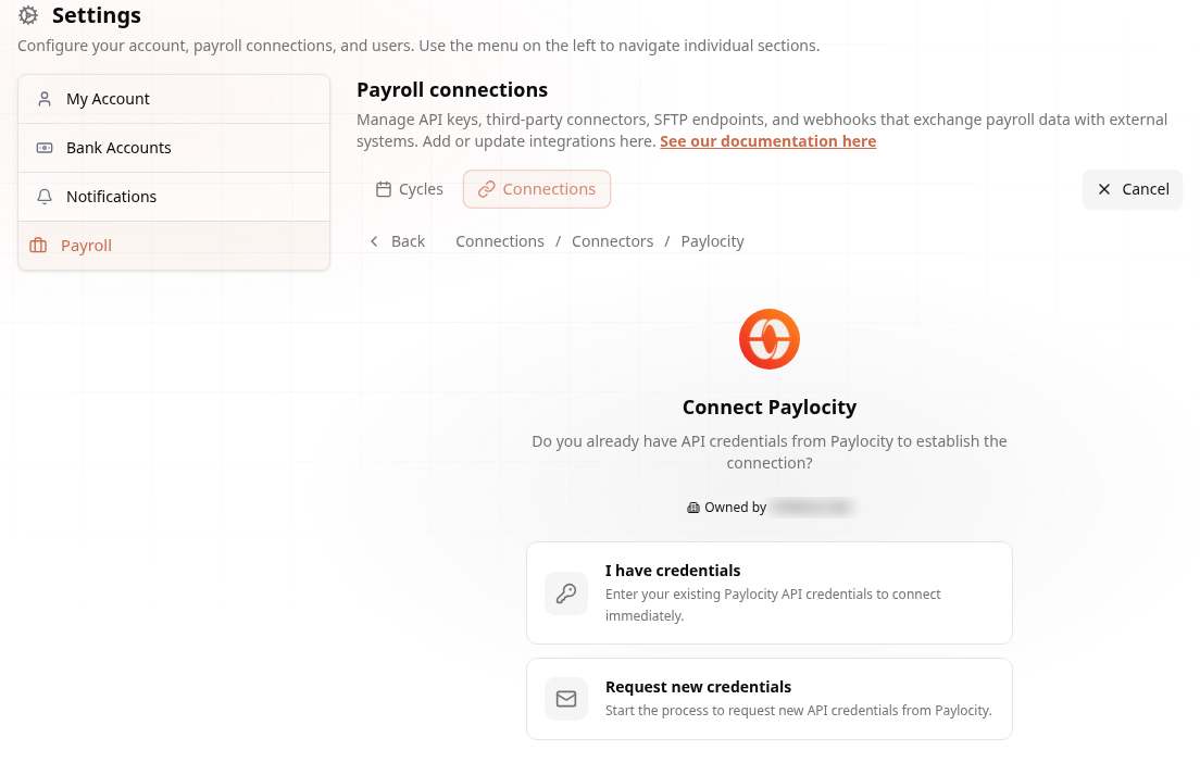 Connect Paylocity — choice