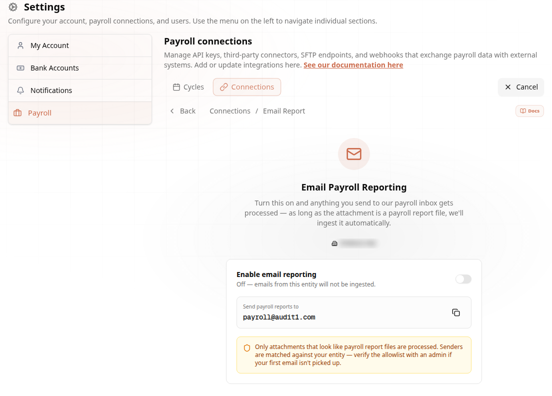 Email payroll reporting