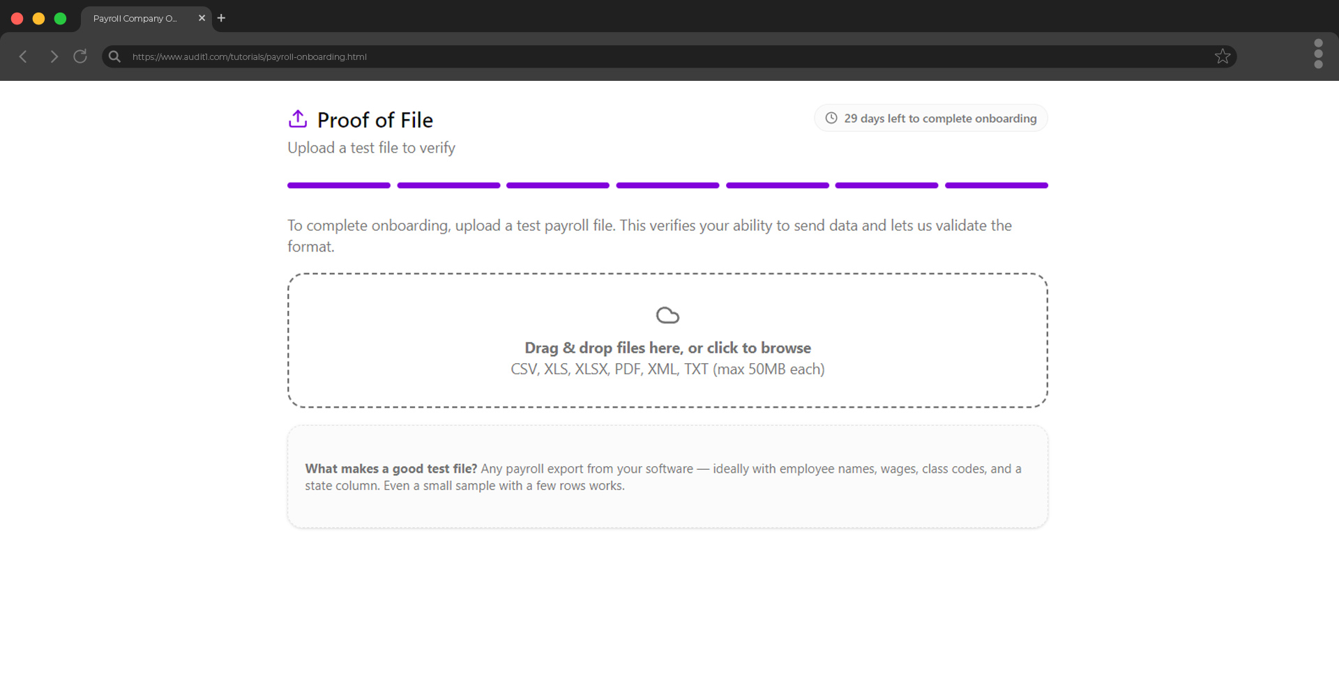 Proof of file upload