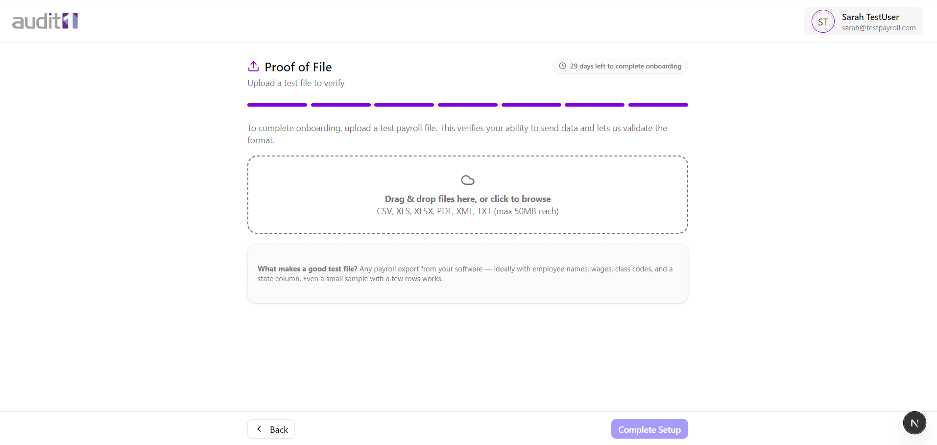 Proof of file upload